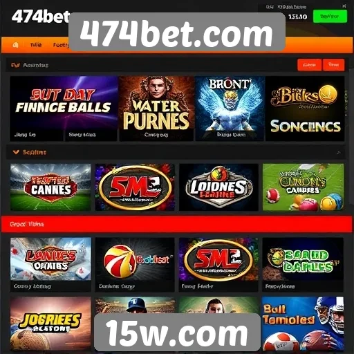 Variedades de jogos disponíveis em 474bet